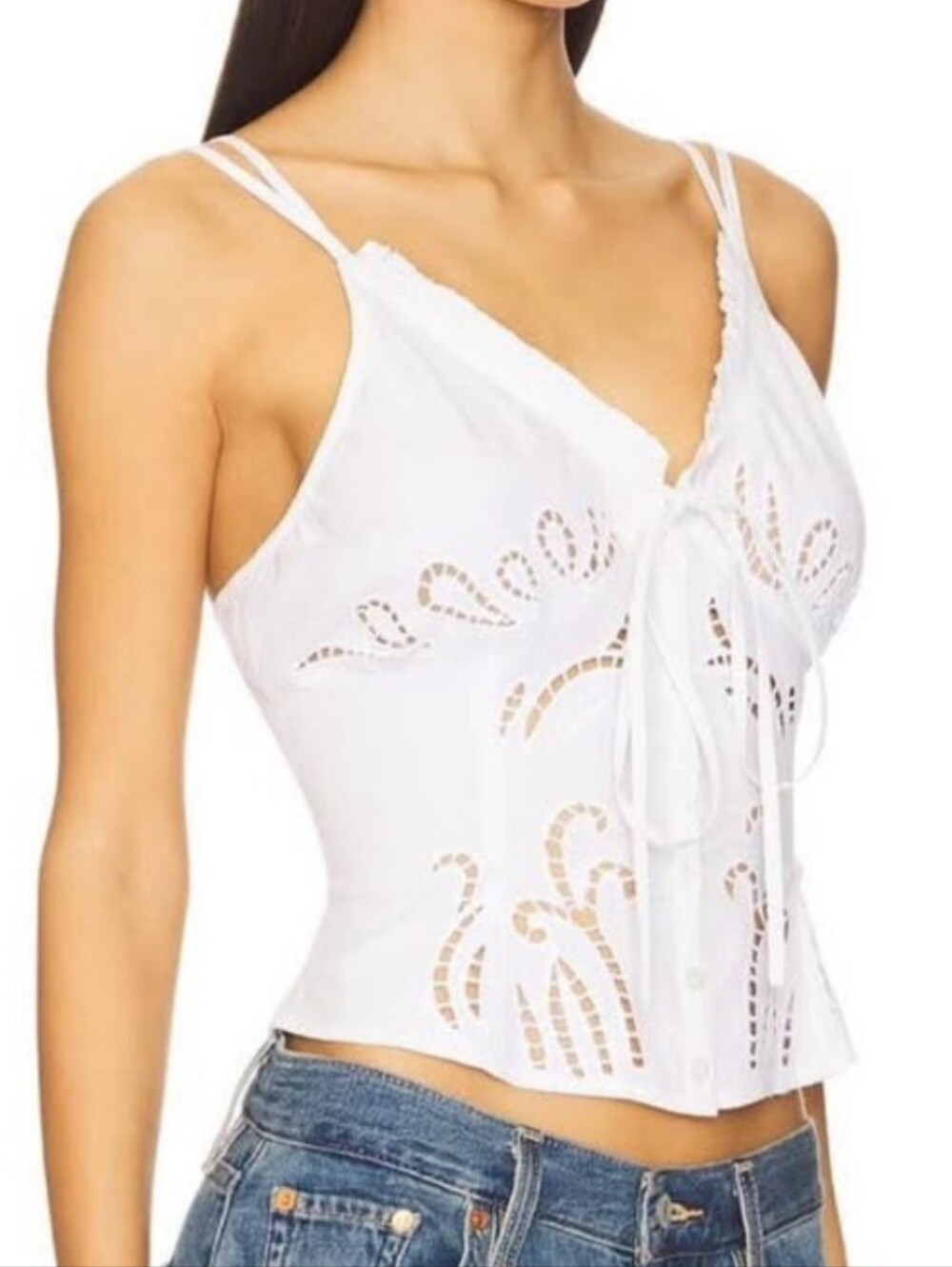 NWT Free People Sweet Sammie Eyelet Cropped Top. XL - Picture 2 of 9
